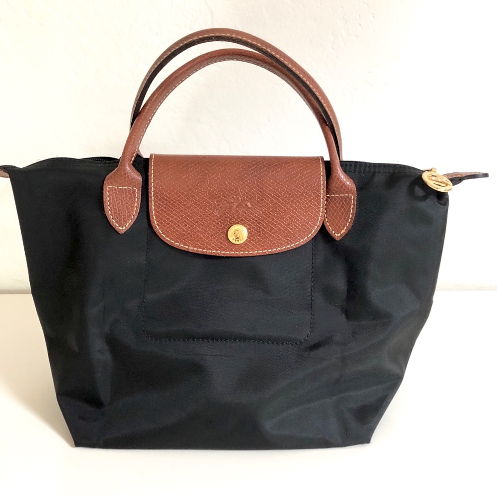 Longchamp Le Pliage Black and Brown Small Bag
